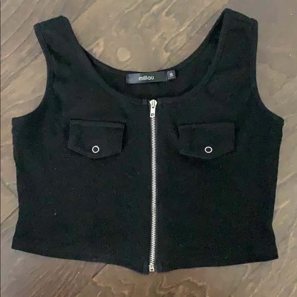 Millau Tops - black LF zipper top